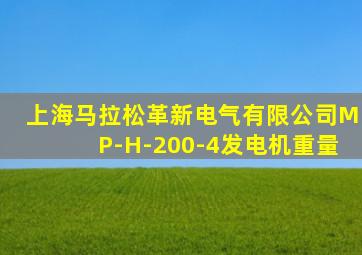 上海马拉松革新电气有限公司MP-H-200-4发电机重量