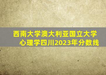 西南大学澳大利亚国立大学心理学四川2023年分数线