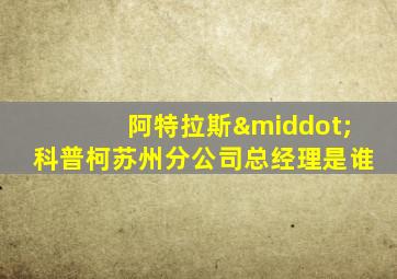 阿特拉斯·科普柯苏州分公司总经理是谁