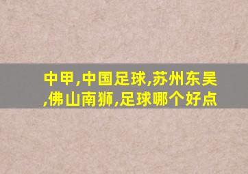 中甲,中国足球,苏州东吴,佛山南狮,足球哪个好点